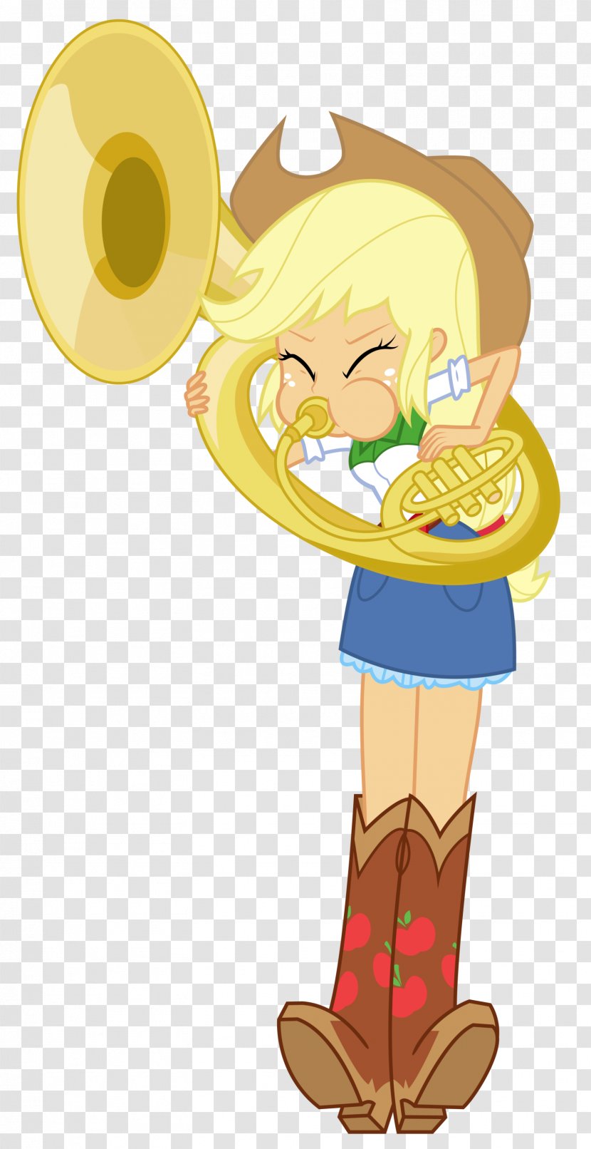 Applejack Pinkie Pie Art Tuba Sousaphone - Silhouette - Cowboy Boot Transparent PNG