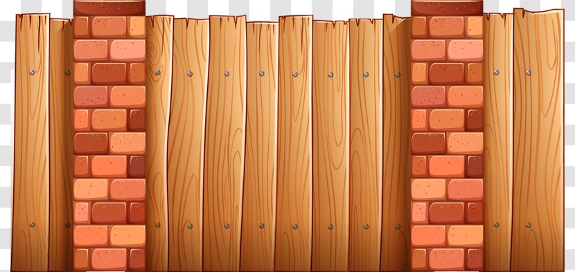 Brick Wood Fence Wall Illustration Transparent PNG