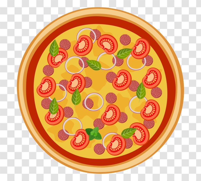 Pizza Vegetarian Cuisine Cheeseburger Pepperoni Mozzarella - Plate Transparent PNG