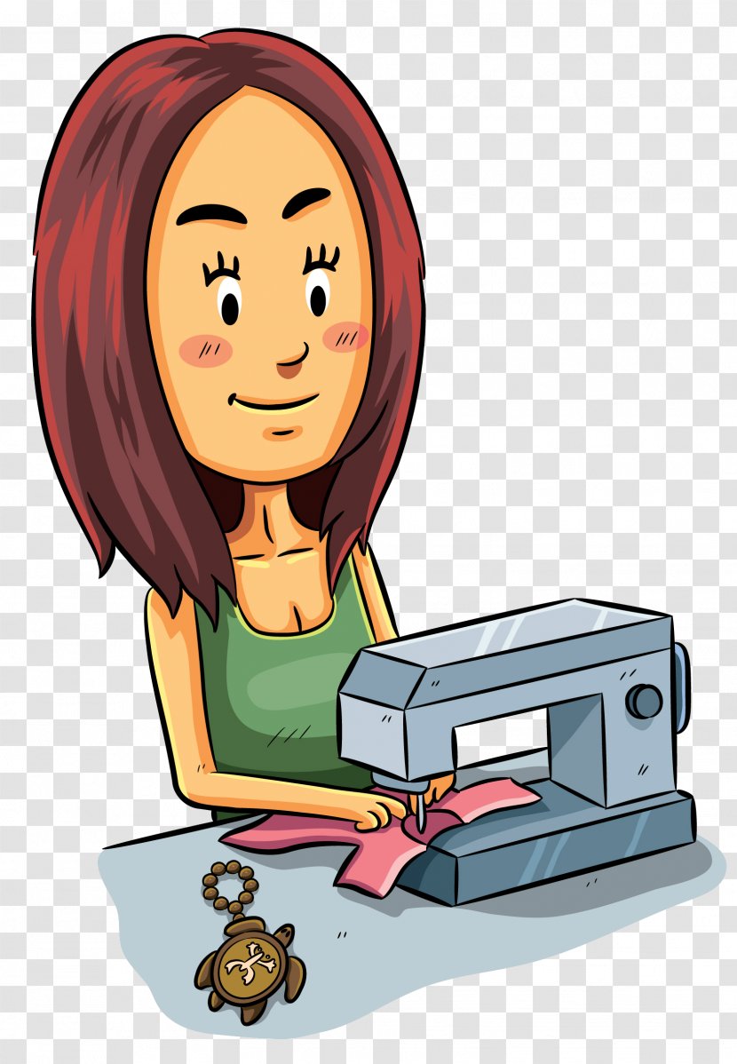 Sewing Clip Art Illustration Royalty-free Cartoon - Woman Transparent PNG