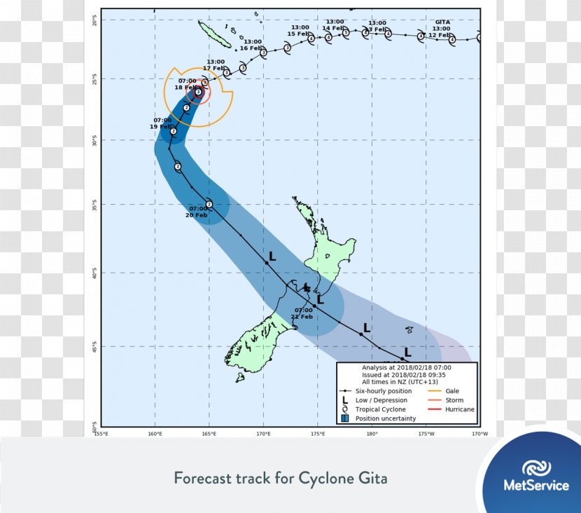 Cyclone Gita New Zealand Hola MetService Tropical - Area - Wind Transparent PNG