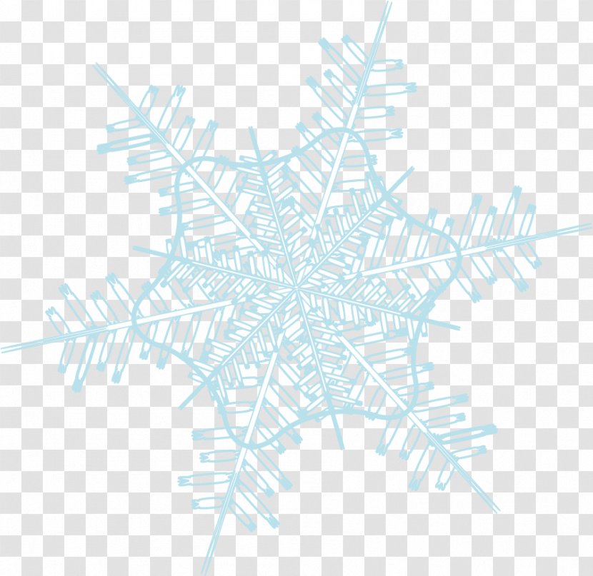 Snowflake Euclidean Vector - Designer - Hand Painted Blue Transparent PNG