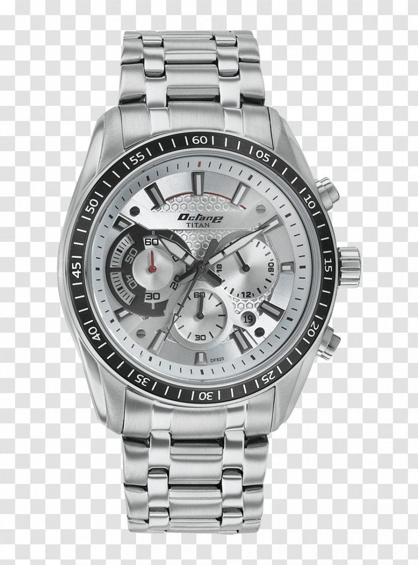 Silver Analog Watch Titan Company Clock - Brand Transparent PNG