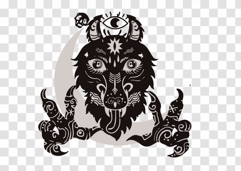 The Werewolves Of Millers Hollow Logo - Brand - Black And White Wolf People Kill Flag Vector Can Be Edited Transparent PNG