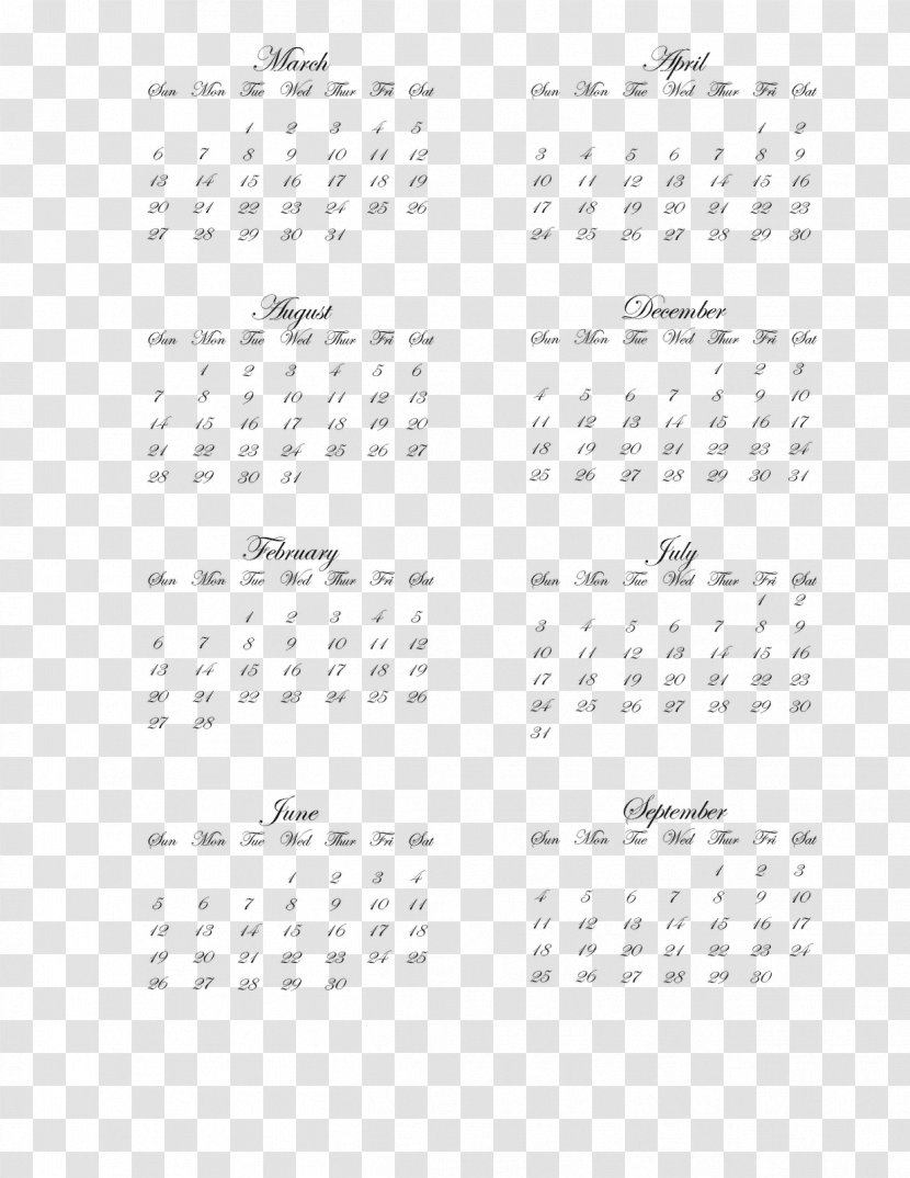 Perpetual Calendar Time Month Public Holiday - 2019 Transparent PNG