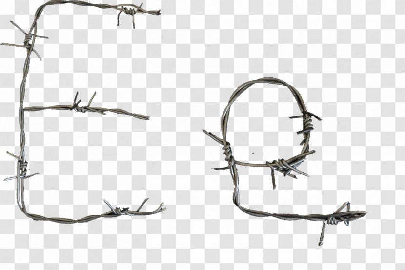 Barbed Wire White Line Font - Tree Transparent PNG