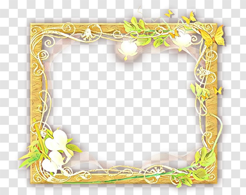 Floral Design Frame - Yellow - Interior Picture Transparent PNG