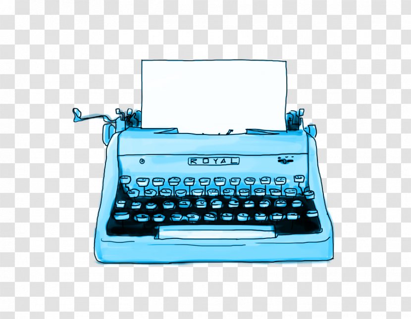 Watercolor Paper - Typewriter - Technology Turquoise Transparent PNG