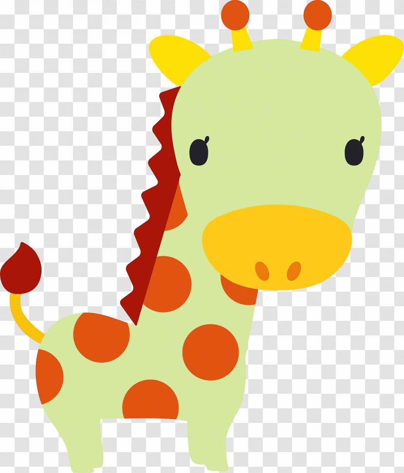 Giraffe Giraffidae Yellow Cartoon Animal Figure Transparent PNG
