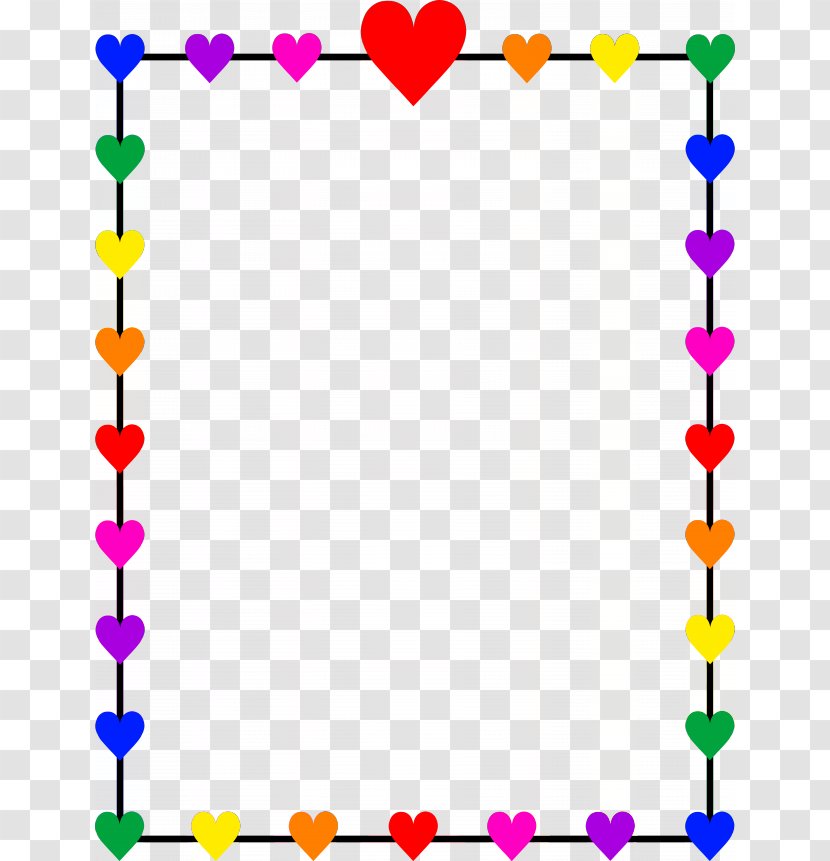 Right Border Of Heart Valentine's Day Clip Art - Symmetry - Free Colorful Borders Transparent PNG