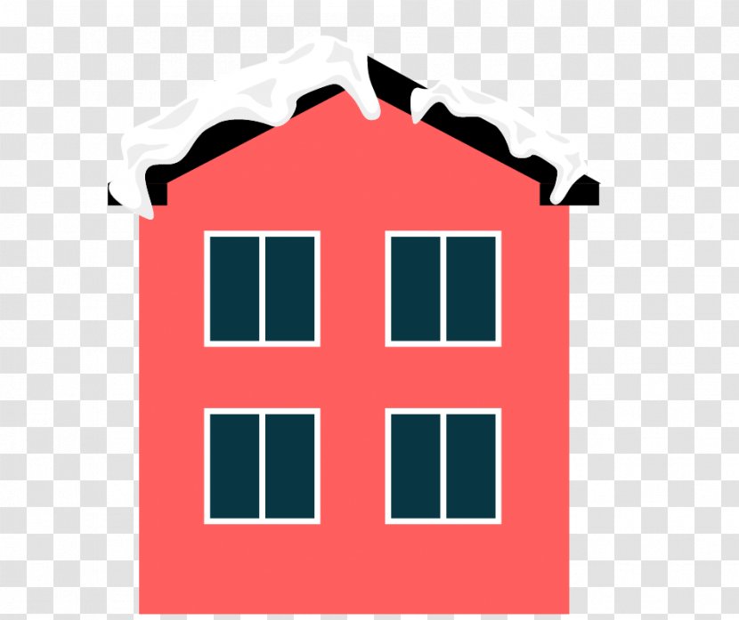 Window Facade Roof Eaves - Snow - Vector Winter Red House Transparent PNG