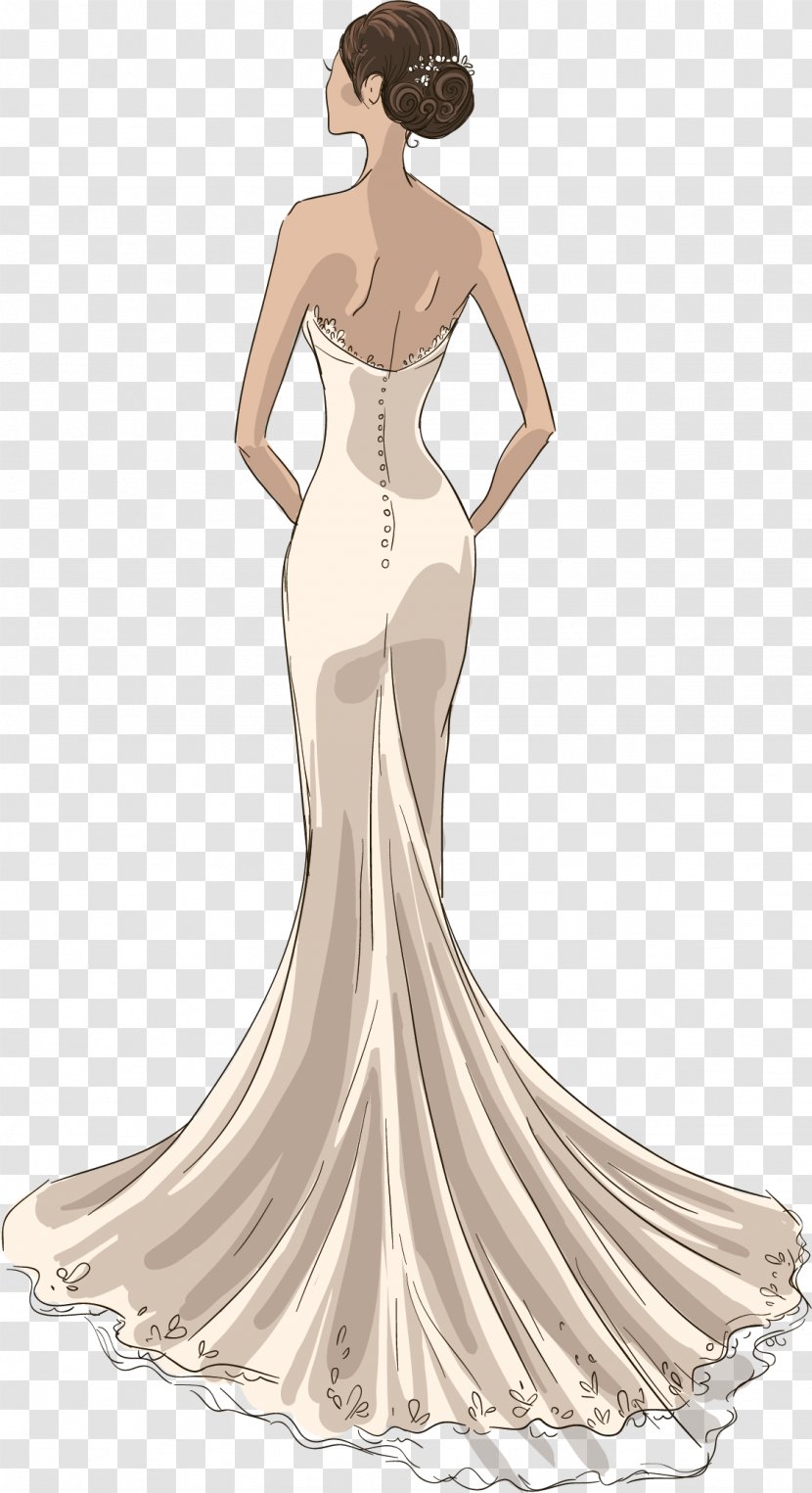 Wedding Dress Drawing Model - Tree - White Vector Transparent PNG