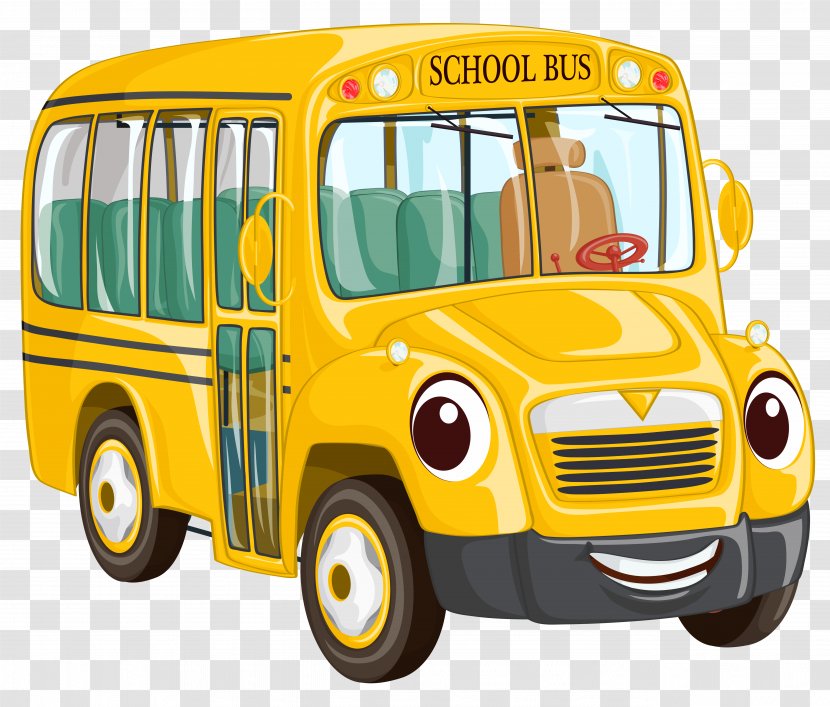 School Bus Cartoon Clip Art - Yellow - Clipart Image Transparent PNG