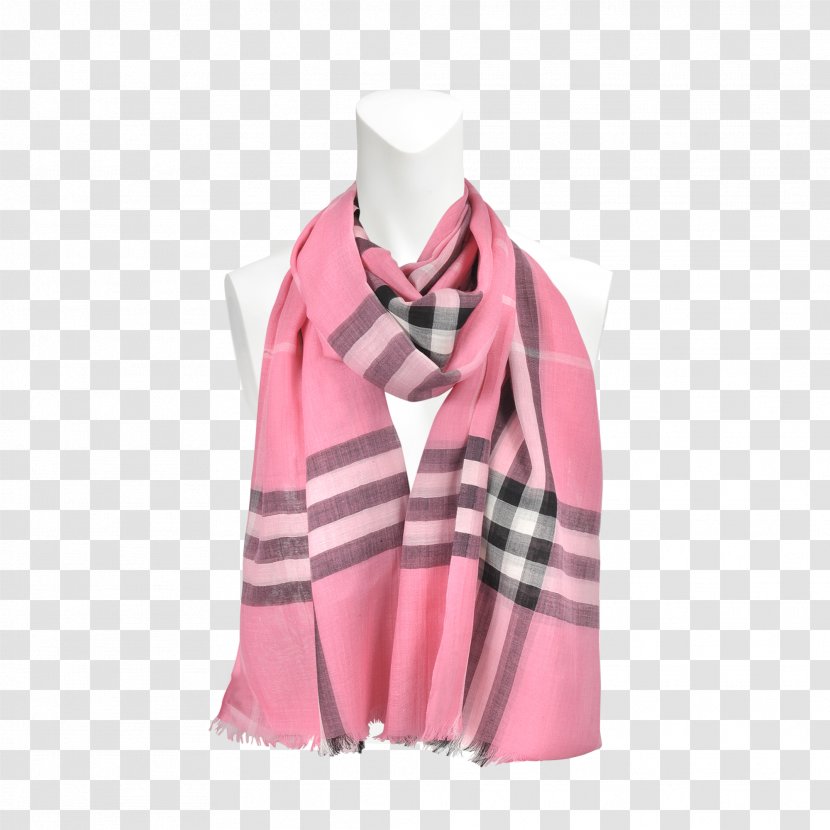 Scarf Pink Magenta Burberry Silk - Plaid Transparent PNG