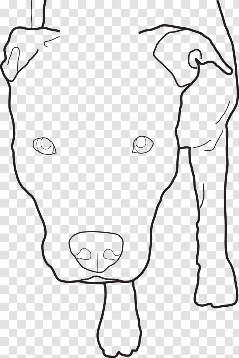 American Pit Bull Terrier Line Art Drawing Sketch - Heart - Pitbull Transparent PNG