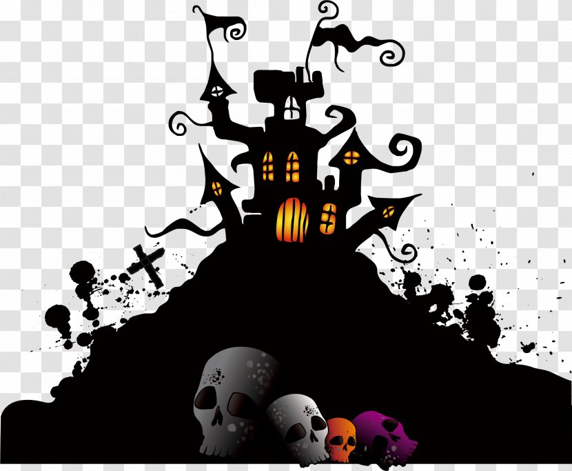 Wedding Invitation Halloween Party Poster - Illustrator - Horror House Transparent PNG