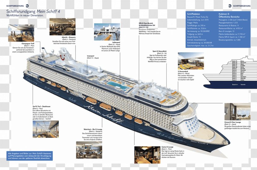 Mein Schiff 4 Yacht Ship 3 TUI Cruises - Engineering Transparent PNG
