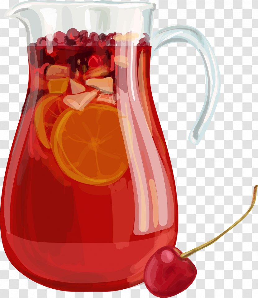 Sangria Cocktail Juice Beer Spanish Cuisine - Orange - Vector Fruit Drinks Transparent PNG