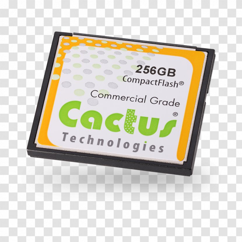 Cactus 256MB Industrial Camera Compact Flash CF Card 256 MB (Bulk) Font Product Brand CompactFlash - Electronics Accessory - Technology Transparent PNG