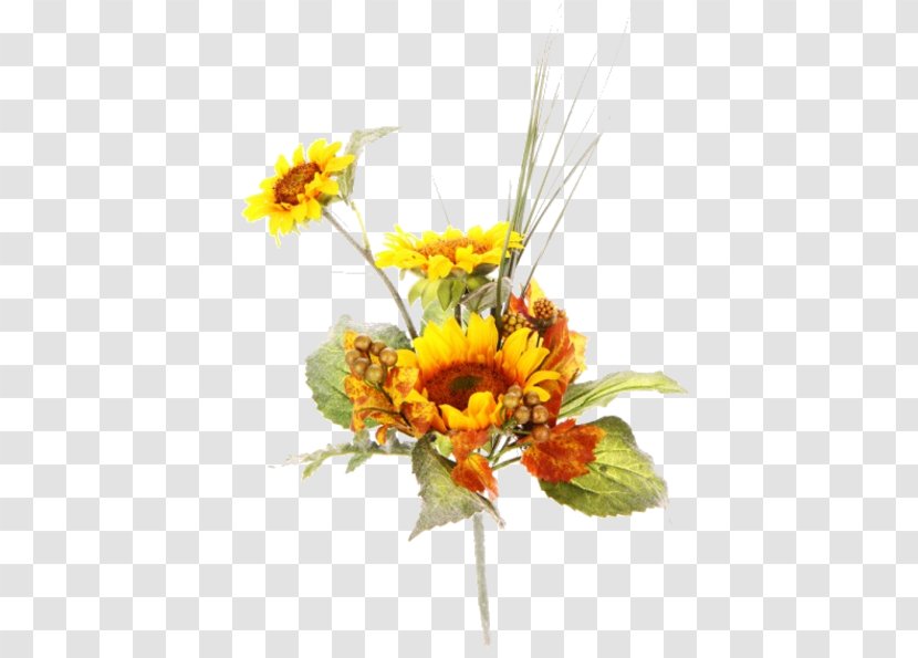 Floral Design Yellow Common Sunflower Cut Flowers Flower Bouquet - Daisy Family Transparent PNG