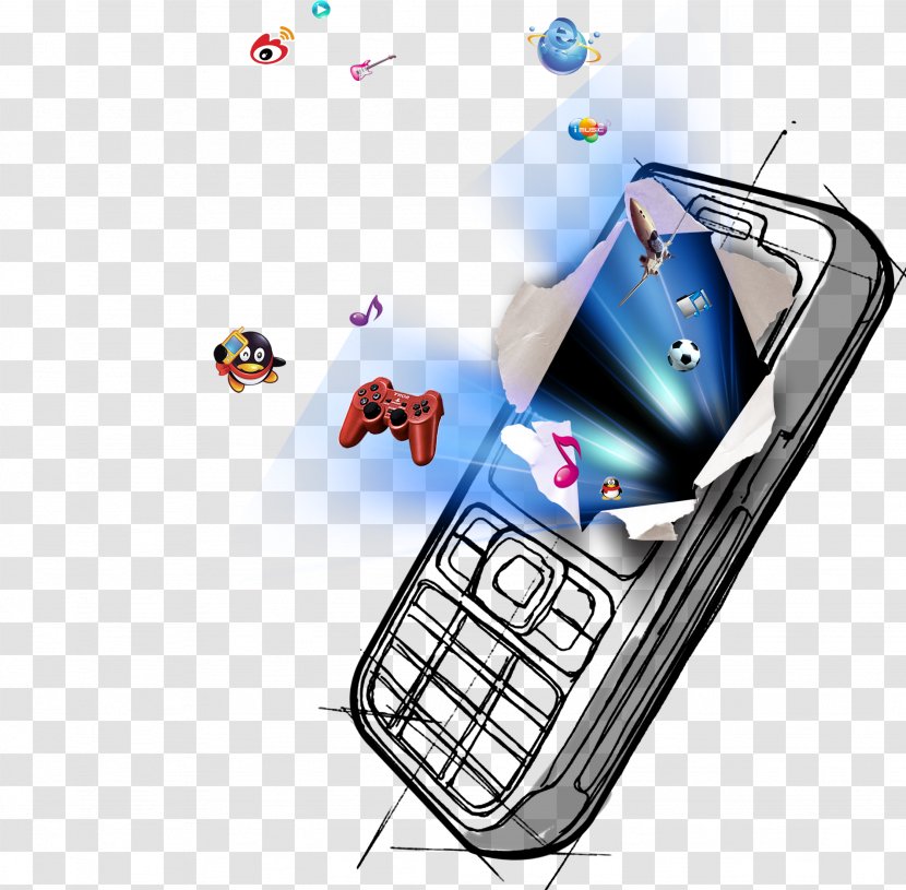 Feature Phone Smartphone Cartoon Mobile - Water Transparent PNG