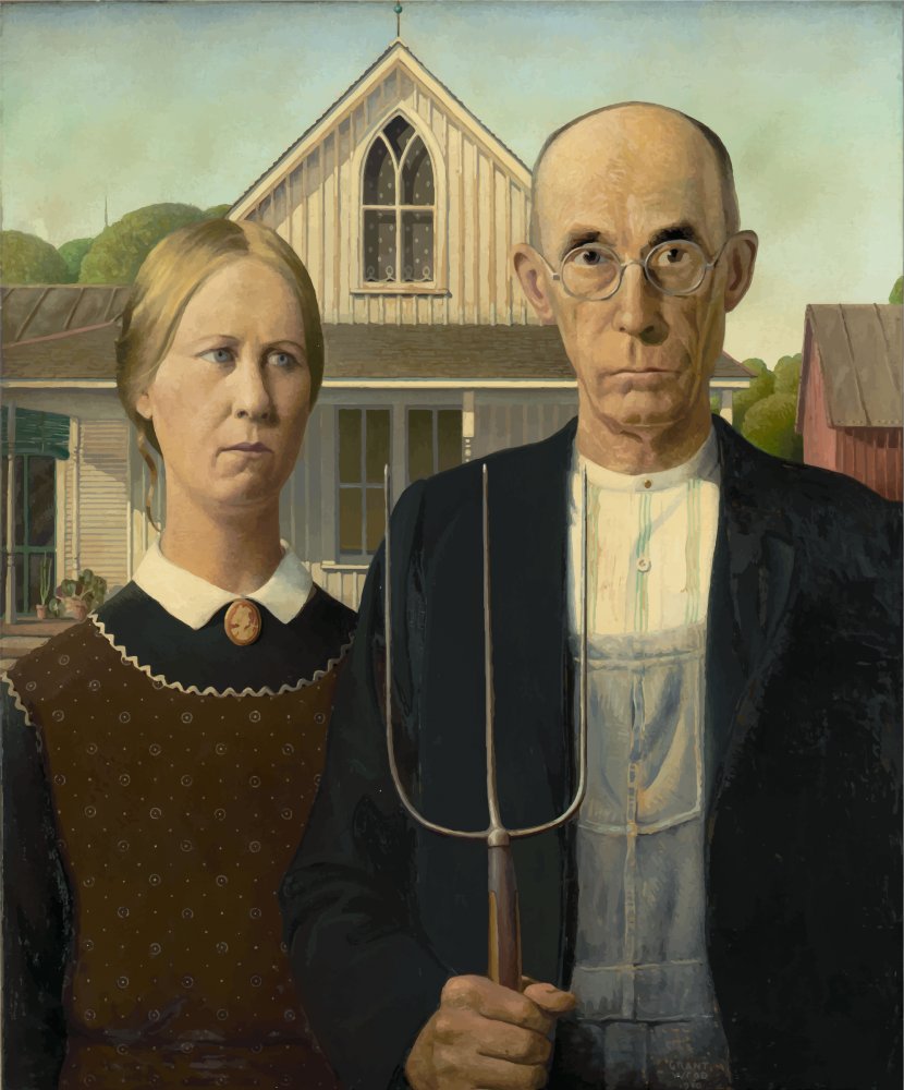 Grant Wood Art Institute Of Chicago American Gothic House Royal Academy Arts - Elder - Cliparts Transparent PNG