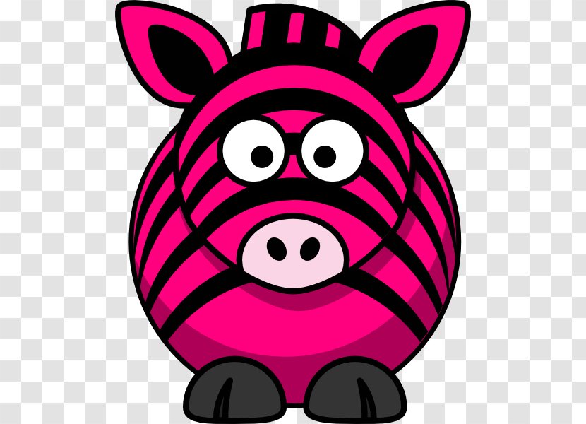 Zebra Pink Clip Art - Smile - Animated Cliparts Transparent PNG