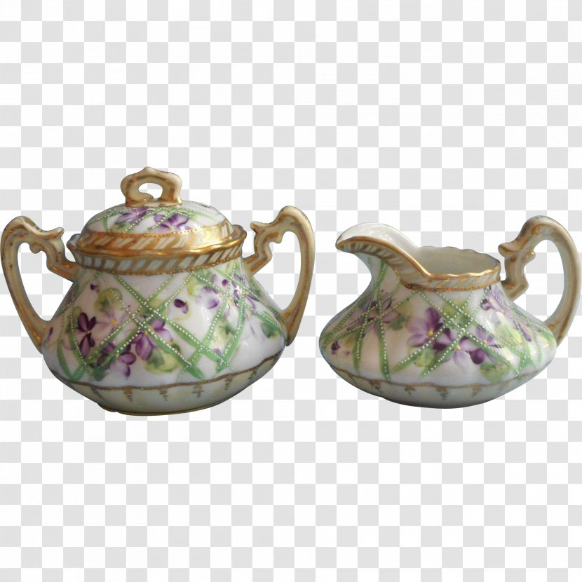Tableware Porcelain Ceramic Teapot Kettle - Purple - Sugar Bowl Transparent PNG