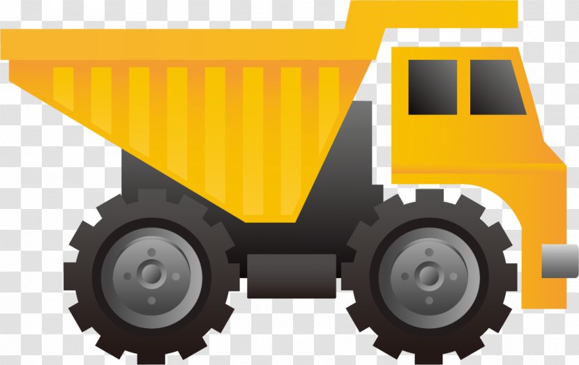 Architectural Engineering Tool Clip Art - Vehicle - Vector Yellow Truck Transparent PNG