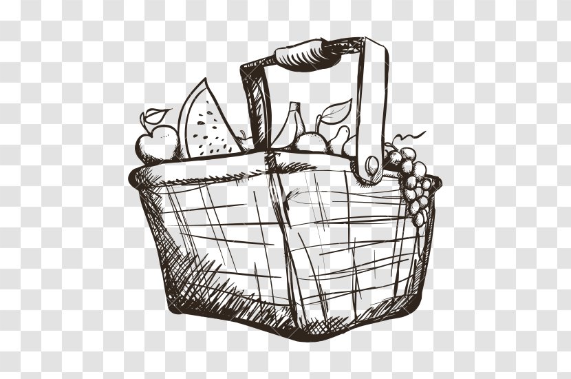 Basket Of Fruit Drawing - Food Gift Baskets - Fruits Transparent PNG
