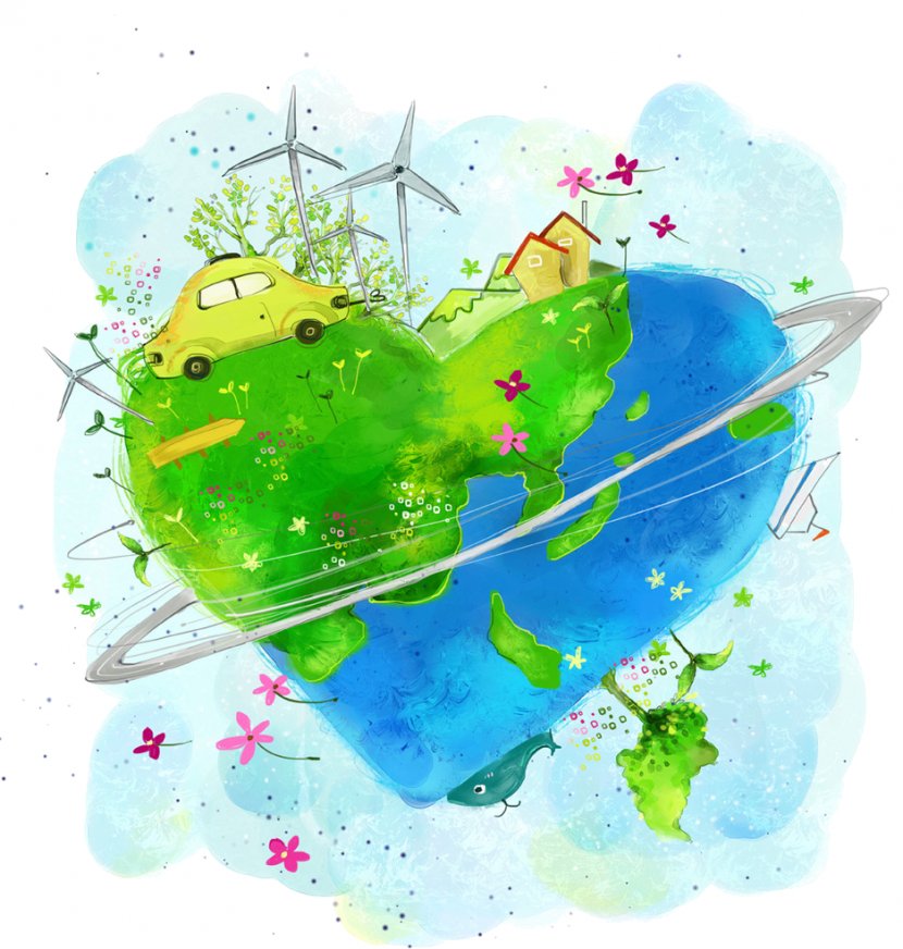 Watercolor Painting Earth Cartoon - Book Illustration Transparent PNG