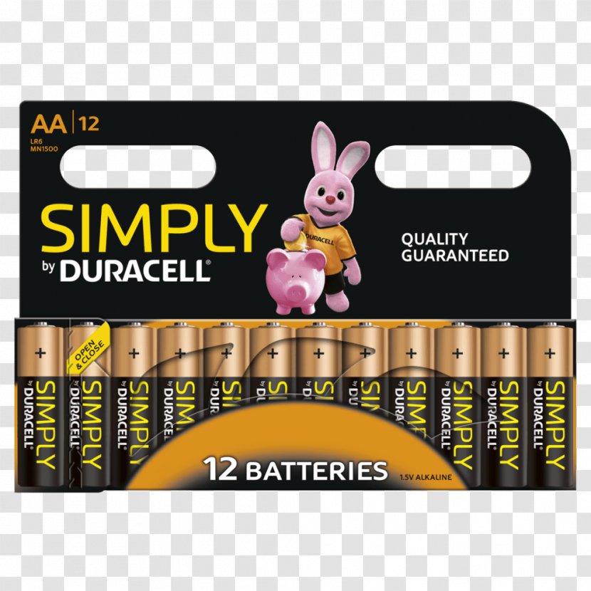 Duracell AAA Battery Alkaline Electric - Yellow Transparent PNG