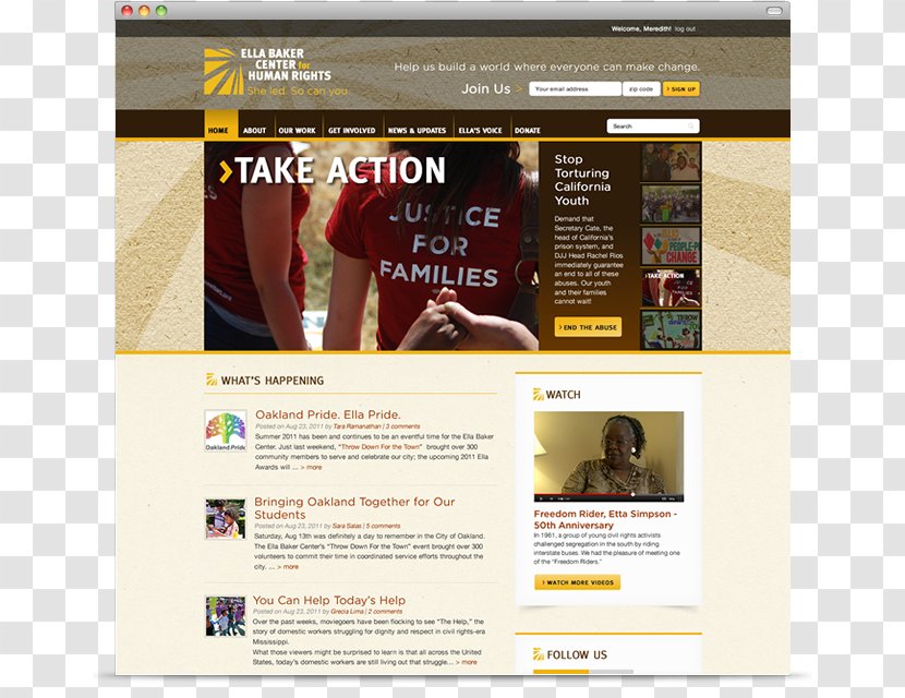 Ella Baker Center For Human Rights Web Page Temescal Works - Amicable Transparent PNG