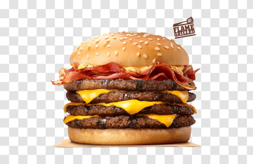 Hamburger Whopper Cheeseburger Big King Bacon - Finger Food Transparent PNG