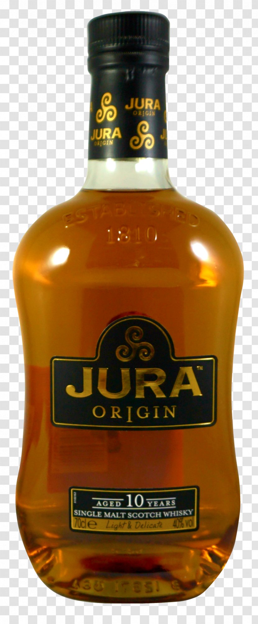 Liqueur Whiskey Glass Bottle Scotch Whisky Isle Of Jura 10 Year Old Transparent PNG