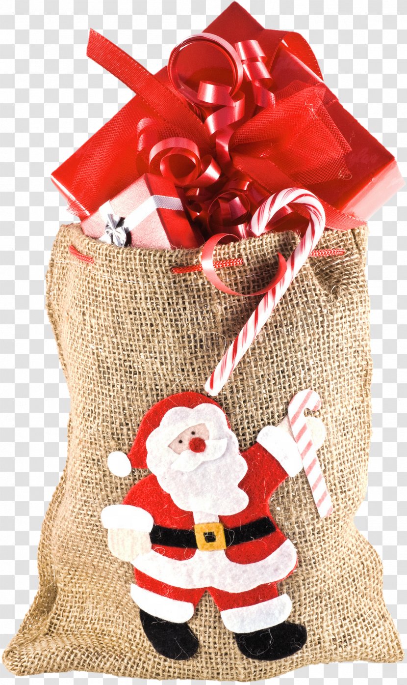Santa Claus Christmas Gift Child - Hamper Transparent PNG