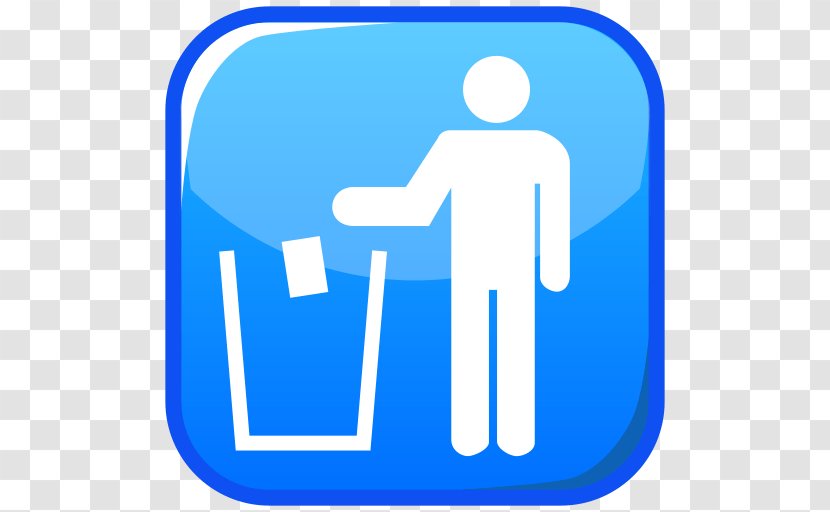 Emoji Rubbish Bins & Waste Paper Baskets Symbol Sign - Electric Blue Transparent PNG