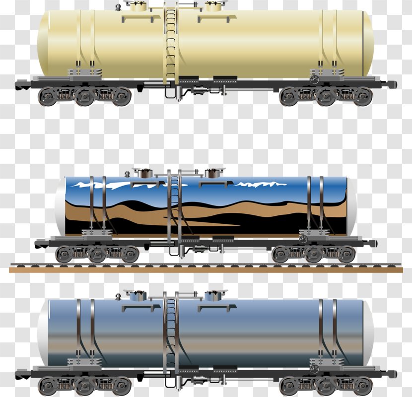 Rail Transport Train Tank Car Railroad - Three Sections Transparent PNG
