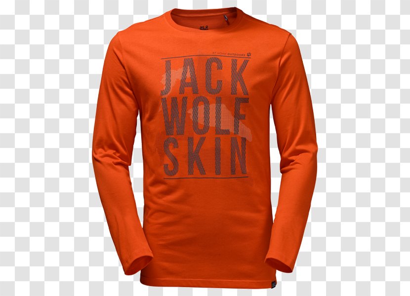Long-sleeved T-shirt Jack Wolfskin Font - T Shirt - Floating Ice Transparent PNG