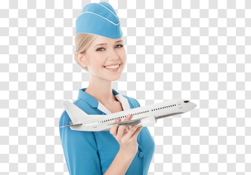 Airplane Flight Attendant Air Travel Airline - Electric Blue - FLIGHT Transparent PNG