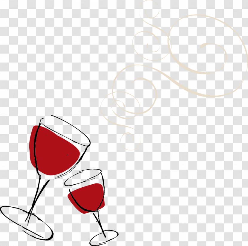 Red Wine Glass - Red-painted Glasses Transparent PNG