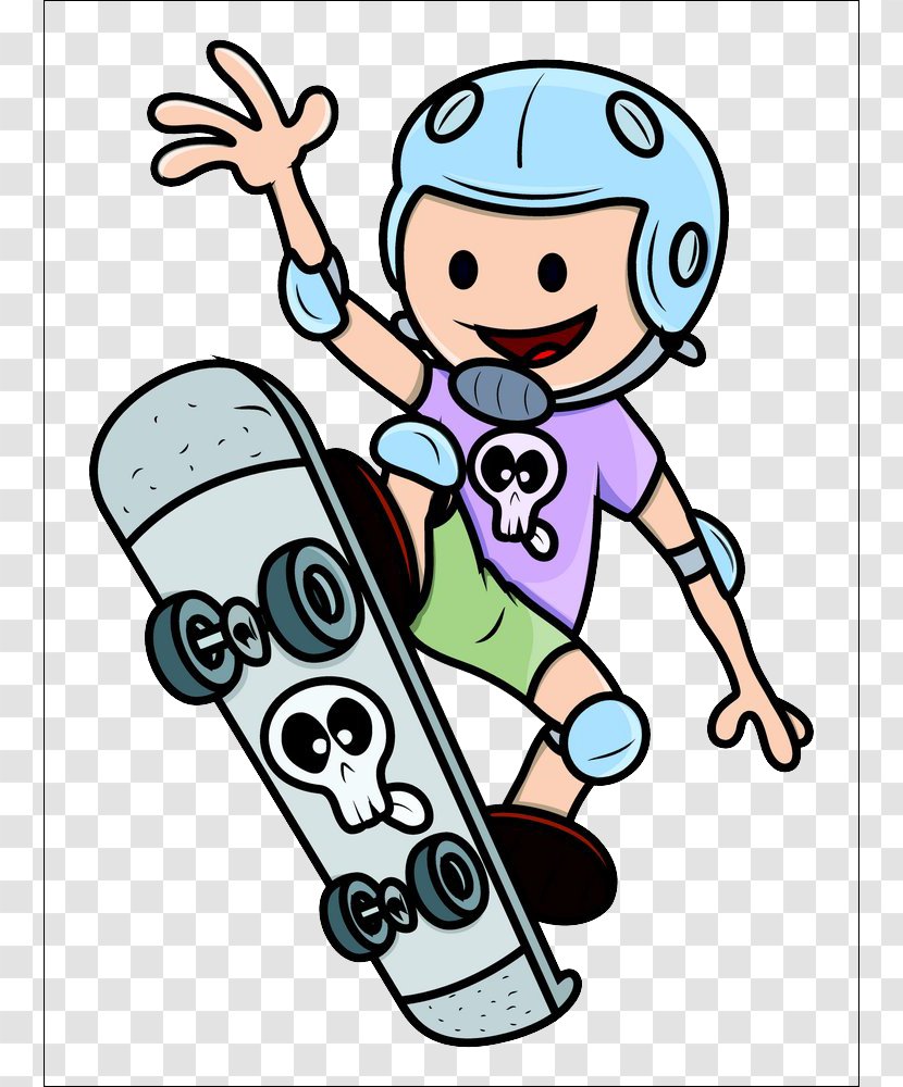 Cartoon Skateboarding Drawing - Skateboard Boy Transparent PNG