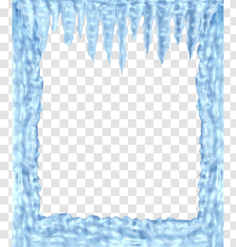 Icicle Freezing Ice Picture Frame Cold - Temperature - Blue Icicles Transparent PNG
