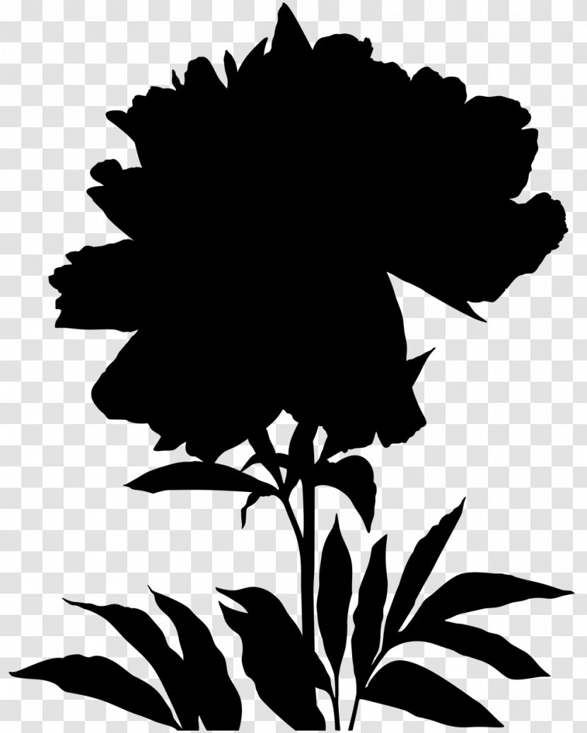 Black Leaf Silhouette Clip Art Plant Stem - Wildflower Transparent PNG