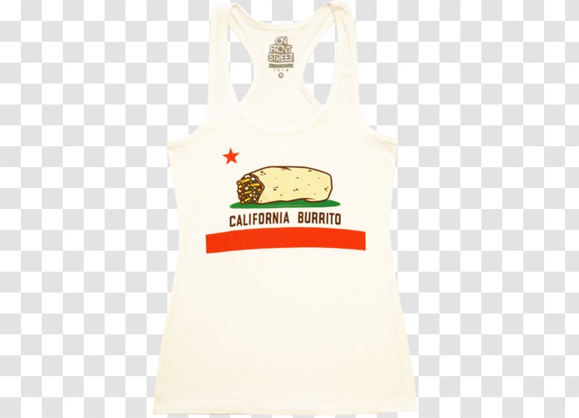 Sleeveless Shirt T-shirt Burrito Cheese - Tshirt - White Tank Top Transparent PNG