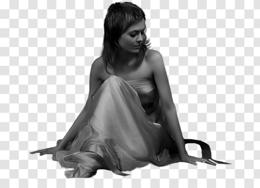 Black And White Woman Painting - Heart Transparent PNG