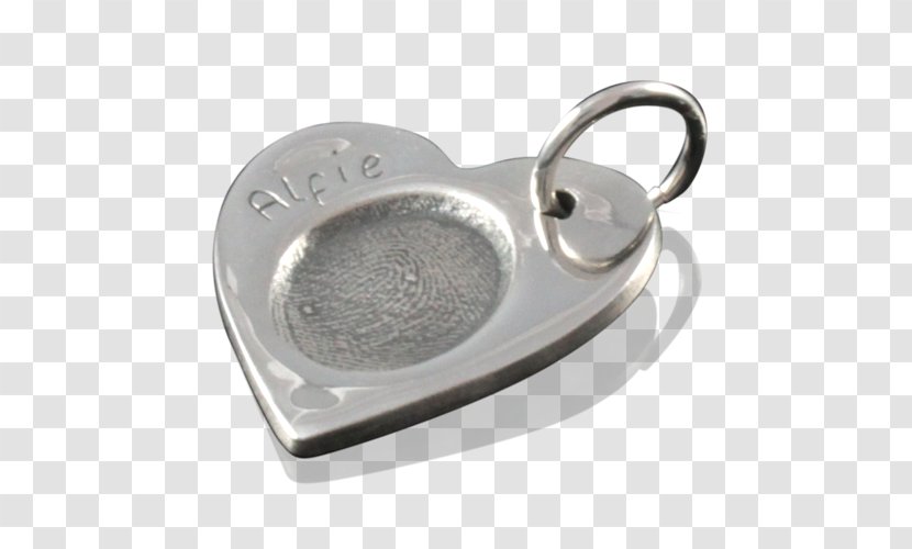 Silver Key Chains - Hardware - Heart Fingerprint Transparent PNG