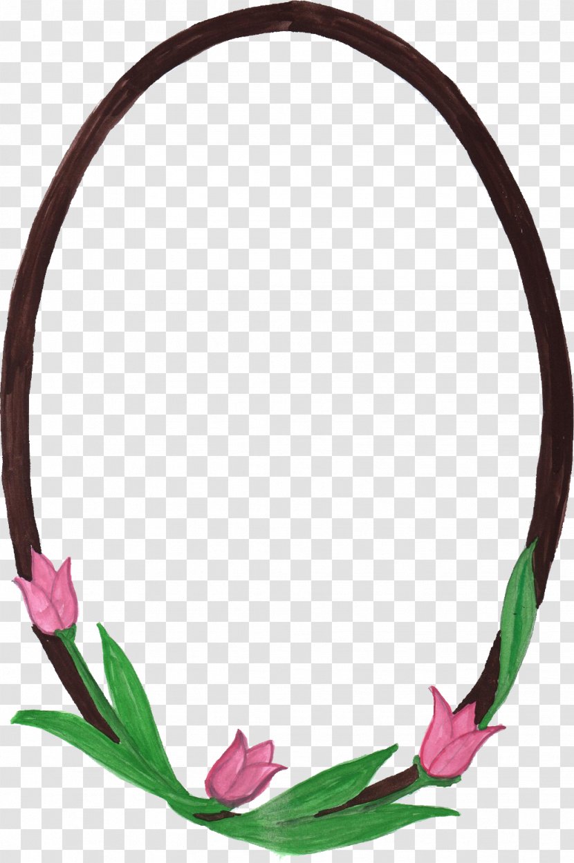 Flower Picture Frames Watercolor Painting - Oval Transparent PNG