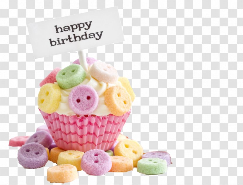 Cupcake Birthday Cake Happy To You Wish - Greeting Card - Color Buttons Transparent PNG