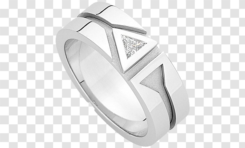 Wedding Ring Silver Jewellery - Half Bezel Setting Transparent PNG